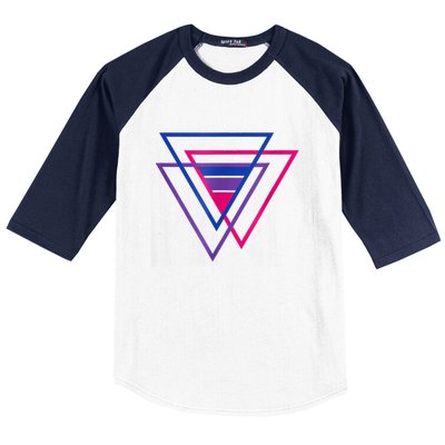 Bi Pride Triangle Shirt, BiSexual Pride Gift, Bi Flag Tee Baseball Sleeve Shirt