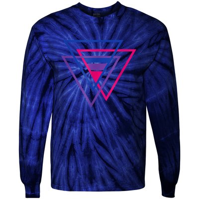 Bi Pride Triangle Shirt, BiSexual Pride Gift, Bi Flag Tee Tie-Dye Long Sleeve Shirt