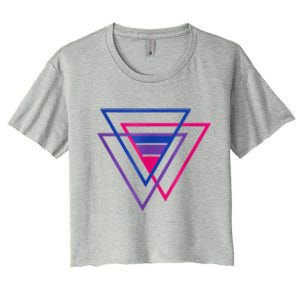 Bi Pride Triangle Shirt, BiSexual Pride Gift, Bi Flag Tee Women's Crop Top Tee