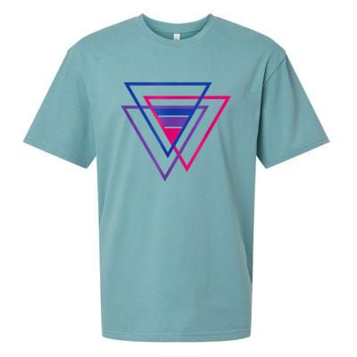 Bi Pride Triangle Shirt, BiSexual Pride Gift, Bi Flag Tee Sueded Cloud Jersey T-Shirt