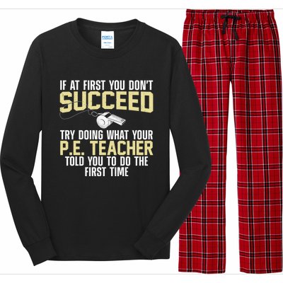 Best Pe Teacher Art Physical Education Teacher Gift Long Sleeve Pajama Set