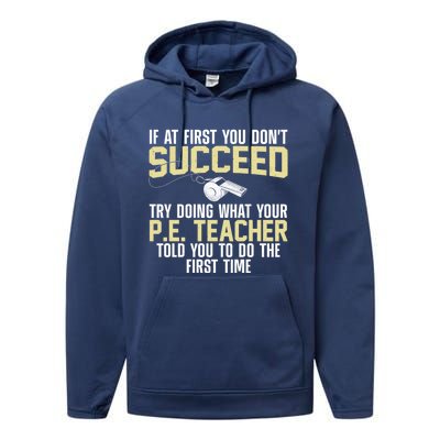 Best Pe Teacher Art Physical Education Teacher Gift Performance Fleece Hoodie