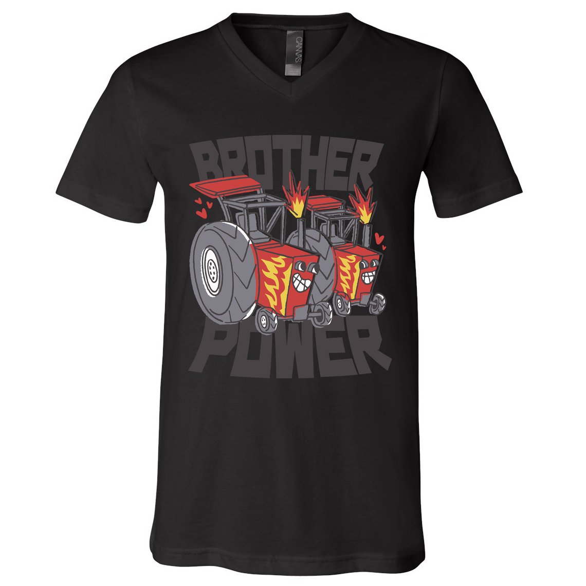 Brother Power Tractor V-Neck T-Shirt