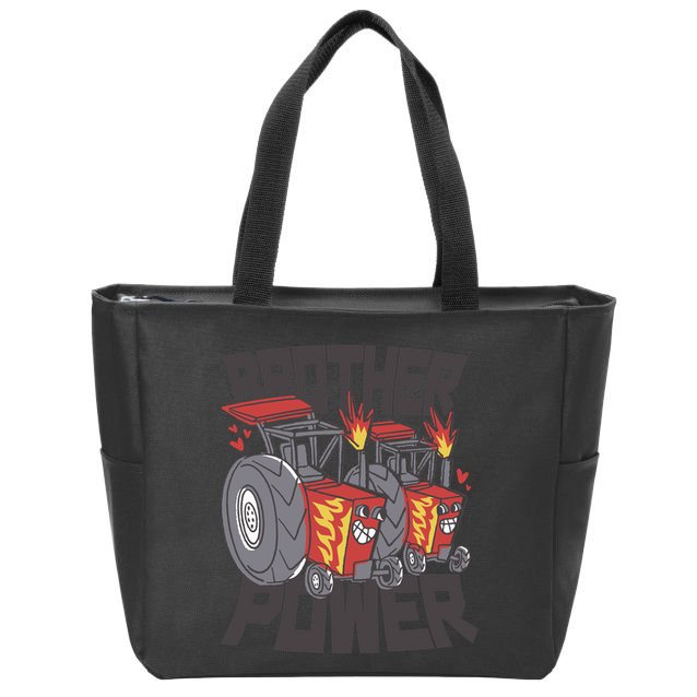 Brother Power Tractor Zip Tote Bag