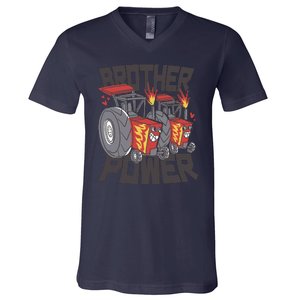 Brother Power Tractor V-Neck T-Shirt