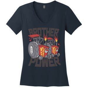 Brother Power Tractor Women's V-Neck T-Shirt