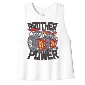 Brother Power Tractor Women's Racerback Cropped Tank