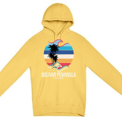 Bolivar Peninsula Texas Beach Surfing Funny Gift Premium Pullover Hoodie