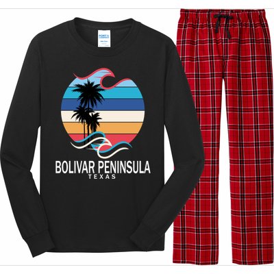 Bolivar Peninsula Texas Beach Surfing Funny Gift Long Sleeve Pajama Set