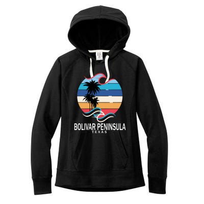 Bolivar Peninsula Texas Beach Surfing Funny Gift Women's Fleece Hoodie