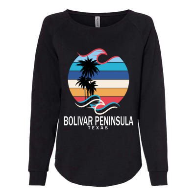 Bolivar Peninsula Texas Beach Surfing Funny Gift Womens California Wash Sweatshirt