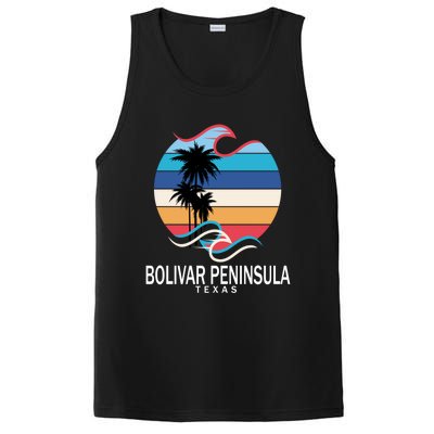 Bolivar Peninsula Texas Beach Surfing Funny Gift PosiCharge Competitor Tank