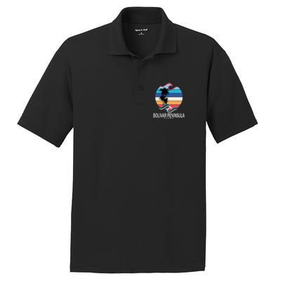 Bolivar Peninsula Texas Beach Surfing Funny Gift PosiCharge RacerMesh Polo