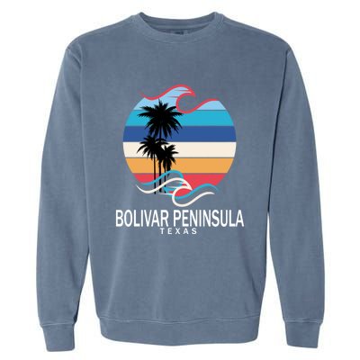 Bolivar Peninsula Texas Beach Surfing Funny Gift Garment-Dyed Sweatshirt