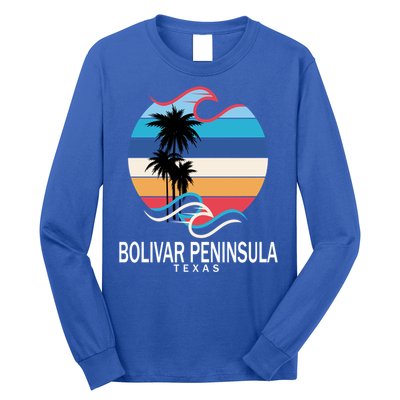 Bolivar Peninsula Texas Beach Surfing Funny Gift Long Sleeve Shirt