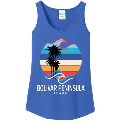 Bolivar Peninsula Texas Beach Surfing Funny Gift Ladies Essential Tank