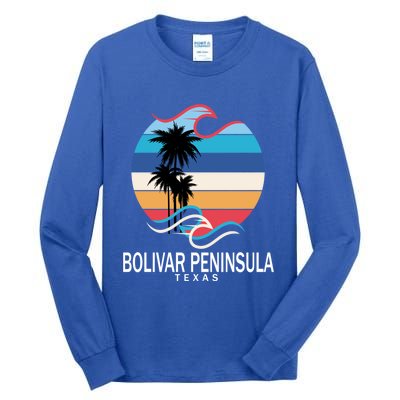 Bolivar Peninsula Texas Beach Surfing Funny Gift Tall Long Sleeve T-Shirt