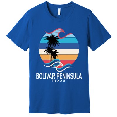 Bolivar Peninsula Texas Beach Surfing Funny Gift Premium T-Shirt