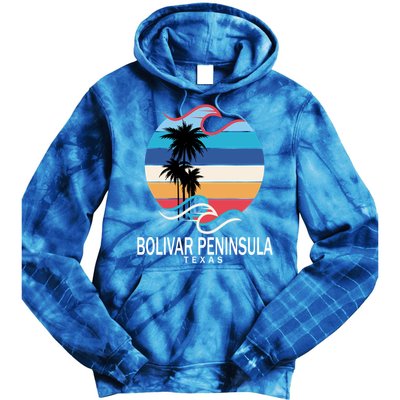 Bolivar Peninsula Texas Beach Surfing Funny Gift Tie Dye Hoodie