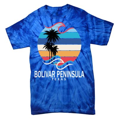 Bolivar Peninsula Texas Beach Surfing Funny Gift Tie-Dye T-Shirt