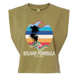 Bolivar Peninsula Texas Beach Surfing Funny Gift Garment-Dyed Women's Muscle Tee