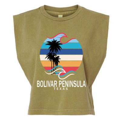 Bolivar Peninsula Texas Beach Surfing Funny Gift Garment-Dyed Women's Muscle Tee