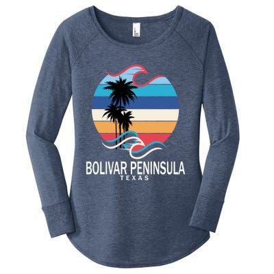 Bolivar Peninsula Texas Beach Surfing Funny Gift Women's Perfect Tri Tunic Long Sleeve Shirt