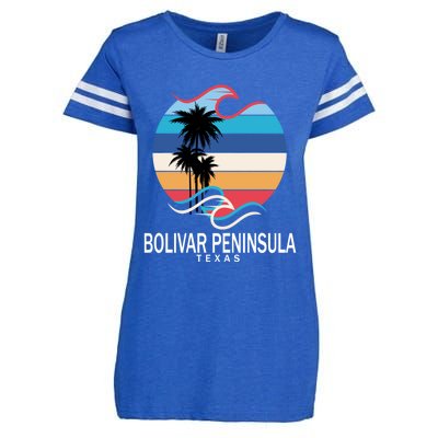 Bolivar Peninsula Texas Beach Surfing Funny Gift Enza Ladies Jersey Football T-Shirt