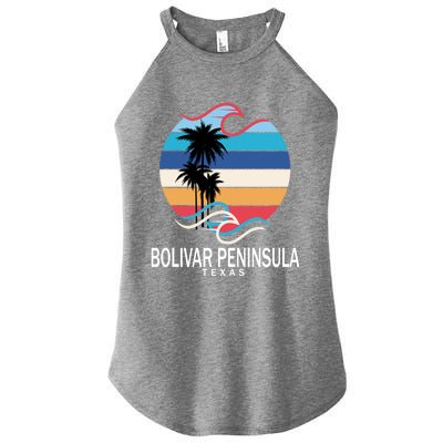 Bolivar Peninsula Texas Beach Surfing Funny Gift Women's Perfect Tri Rocker Tank