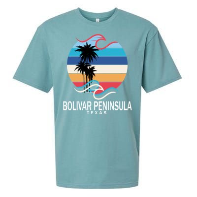 Bolivar Peninsula Texas Beach Surfing Funny Gift Sueded Cloud Jersey T-Shirt