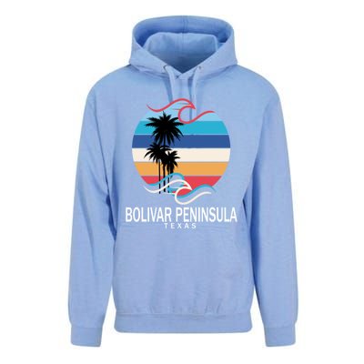 Bolivar Peninsula Texas Beach Surfing Funny Gift Unisex Surf Hoodie