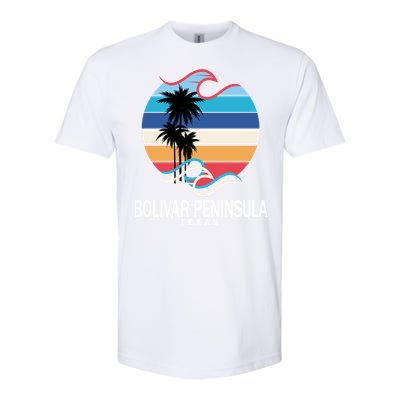 Bolivar Peninsula Texas Beach Surfing Funny Gift Softstyle CVC T-Shirt