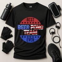 Beer Pong Team Player Independence Day Patriotic Usa Flag Gift Cooling Performance Crew T-Shirt