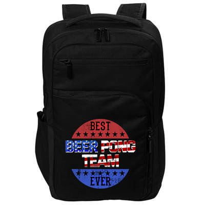 Beer Pong Team Player Independence Day Patriotic Usa Flag Gift Impact Tech Backpack