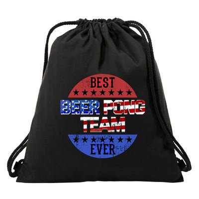 Beer Pong Team Player Independence Day Patriotic Usa Flag Gift Drawstring Bag