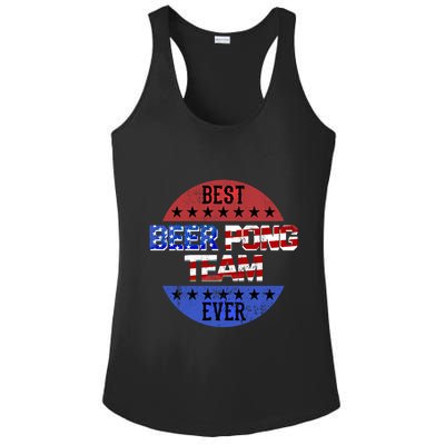 Beer Pong Team Player Independence Day Patriotic Usa Flag Gift Ladies PosiCharge Competitor Racerback Tank