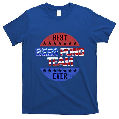 Beer Pong Team Player Independence Day Patriotic Usa Flag Gift T-Shirt