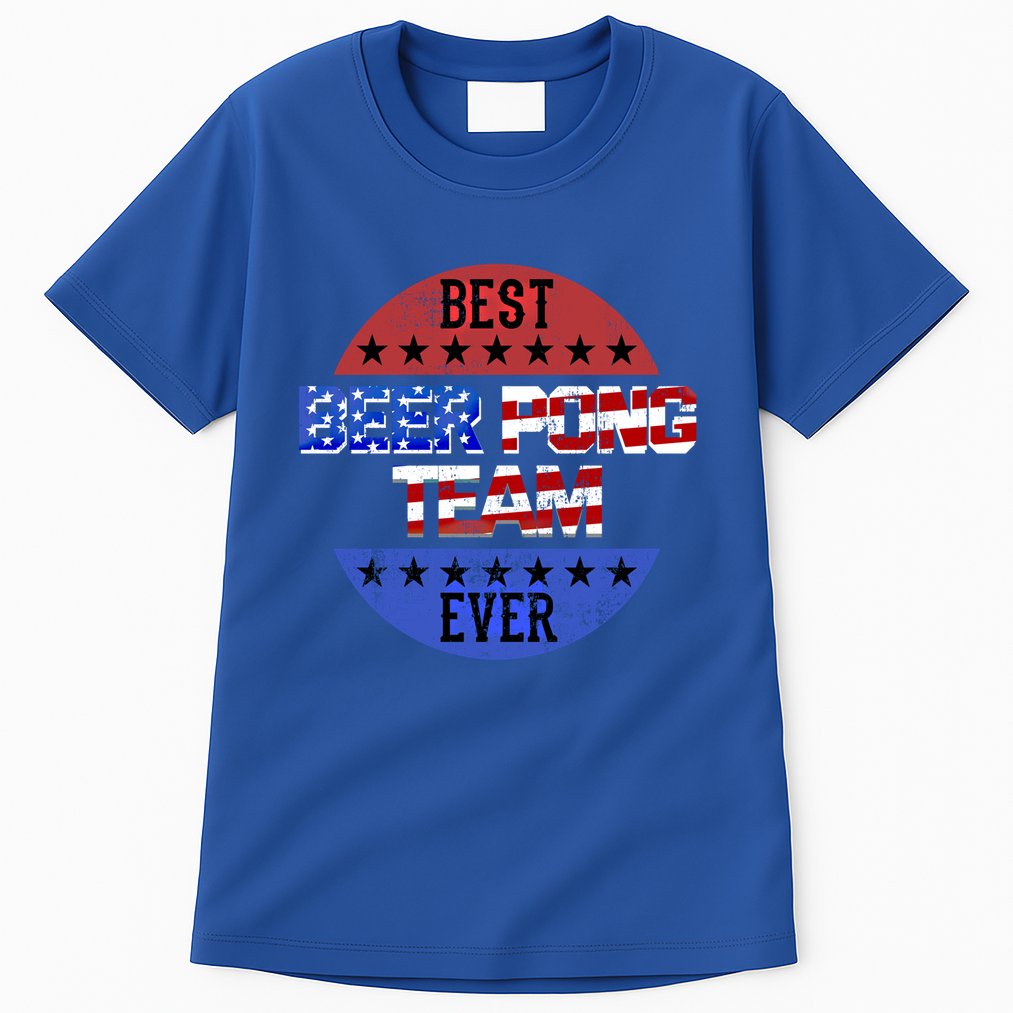 Beer Pong Team Player Independence Day Patriotic Usa Flag Gift Tall T-Shirt