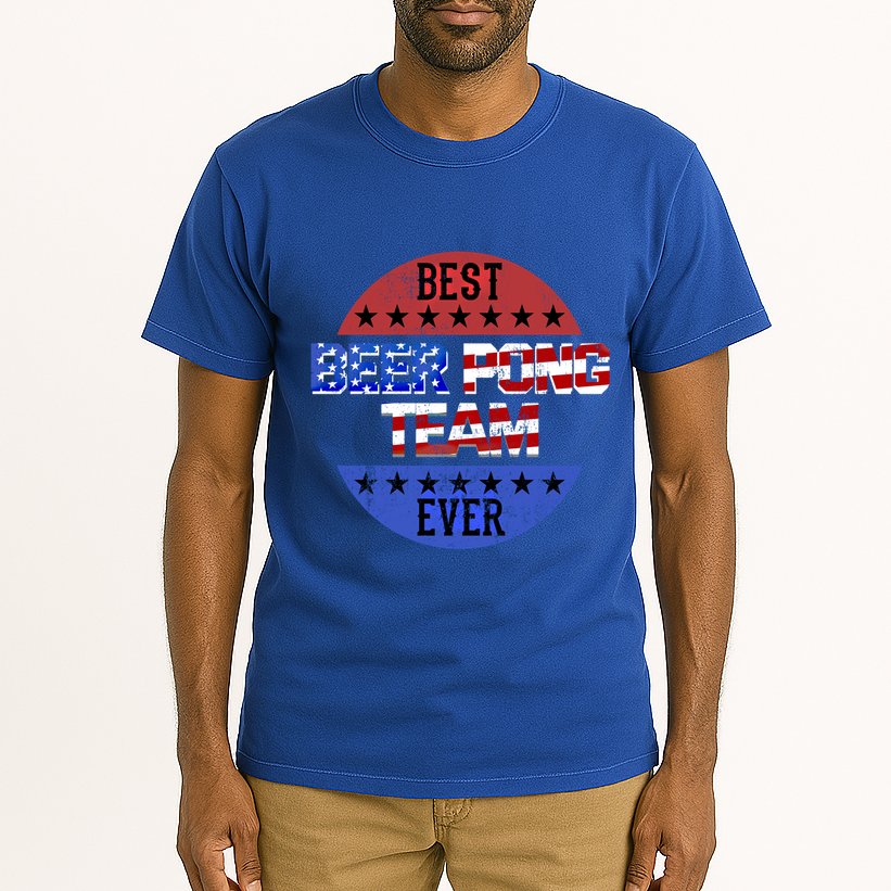Beer Pong Team Player Independence Day Patriotic Usa Flag Gift Tall T-Shirt