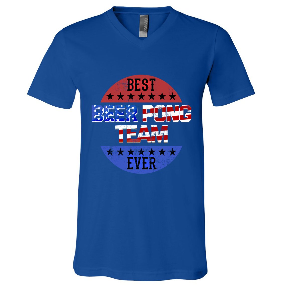 Beer Pong Team Player Independence Day Patriotic Usa Flag Gift V-Neck T-Shirt