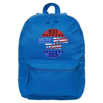 Beer Pong Team Player Independence Day Patriotic Usa Flag Gift 16 in Basic Backpack