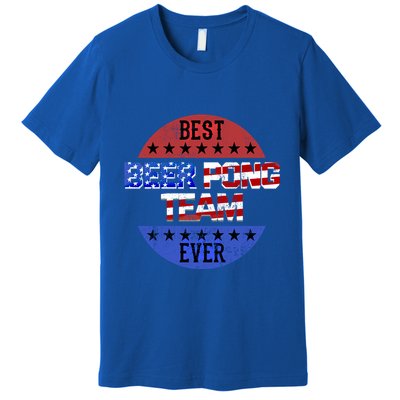Beer Pong Team Player Independence Day Patriotic Usa Flag Gift Premium T-Shirt