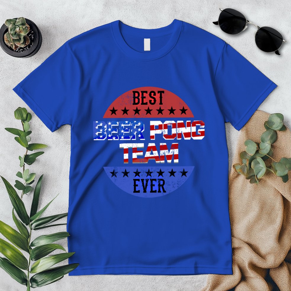 Beer Pong Team Player Independence Day Patriotic Usa Flag Gift Premium T-Shirt