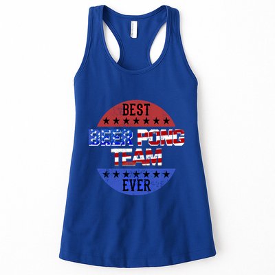 Beer Pong Team Player Independence Day Patriotic Usa Flag Gift Womens Tank Top