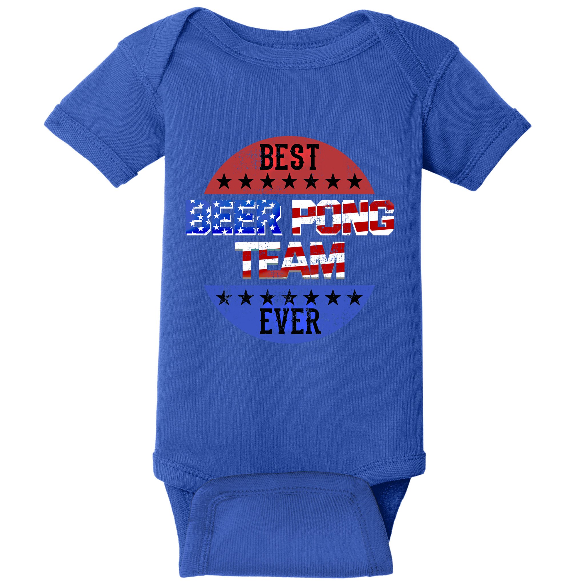 Beer Pong Team Player Independence Day Patriotic Usa Flag Gift Baby Bodysuit