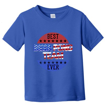 Beer Pong Team Player Independence Day Patriotic Usa Flag Gift Toddler T-Shirt