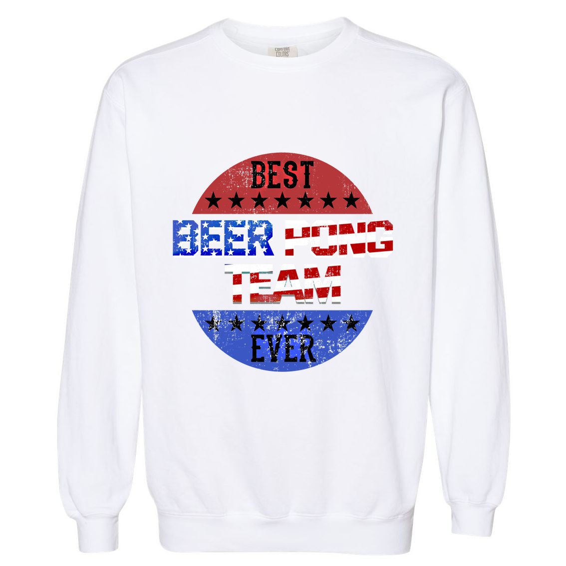 Beer Pong Team Player Independence Day Patriotic Usa Flag Gift Garment-Dyed Sweatshirt