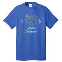 Bolivar Peninsula Texas Heartbeat Surfing Surfer Gift Tall T-Shirt