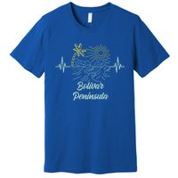 Bolivar Peninsula Texas Heartbeat Surfing Surfer Gift Premium T-Shirt