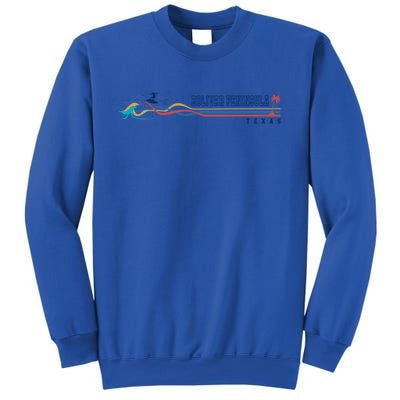 Bolivar Peninsula Texas Vintage Surfboarder Gift Sweatshirt